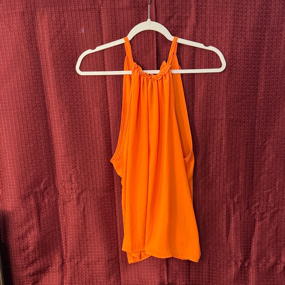 SHEIN Bright Orange Halter Blouse